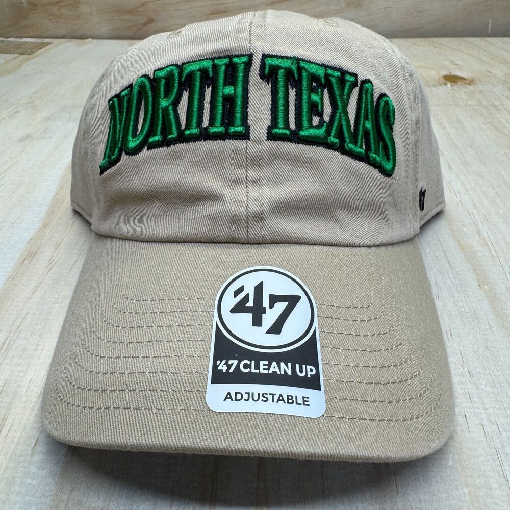 NEW North Texas Mean Green '47 Brand Clean Up Adjustable Hat Cap Khaki OSFM